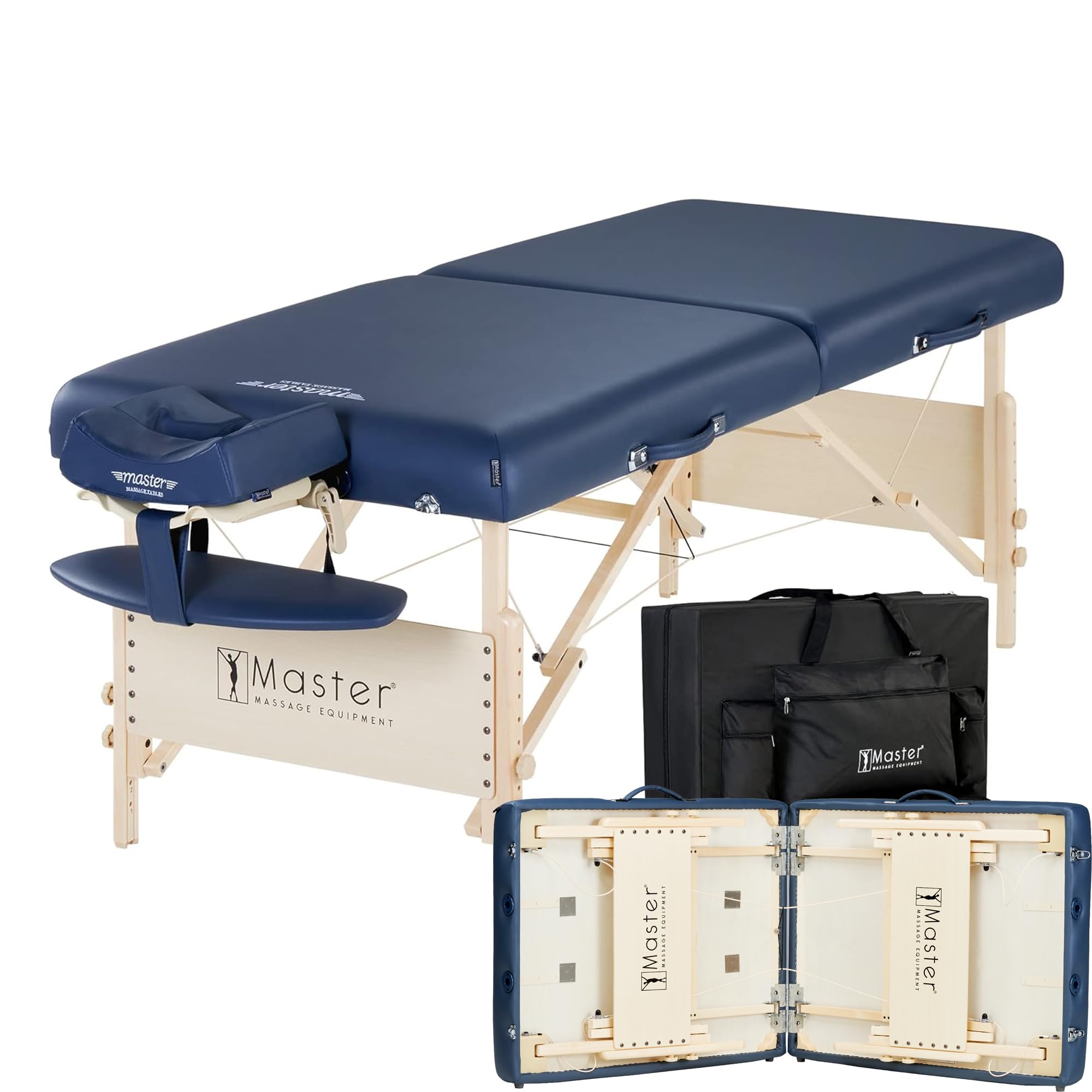 Premium Portable Massage Table - Adjustable Height, 750 lbs Capacity, 3-Inch Thick Foam Cushion - Professional Spa Salon Bed for Massage, Tattoo, Eyelash Extensions - Royal Blue - Perfect for Home, Salon & Mobile Therapists