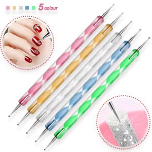20PCS Professional Nail Art Kit with 15 Painting Brushes & 5 Dotting Pens - Perfect for Acrylic Nails, Gel Polish, DIY Manicure at Home or Salon
