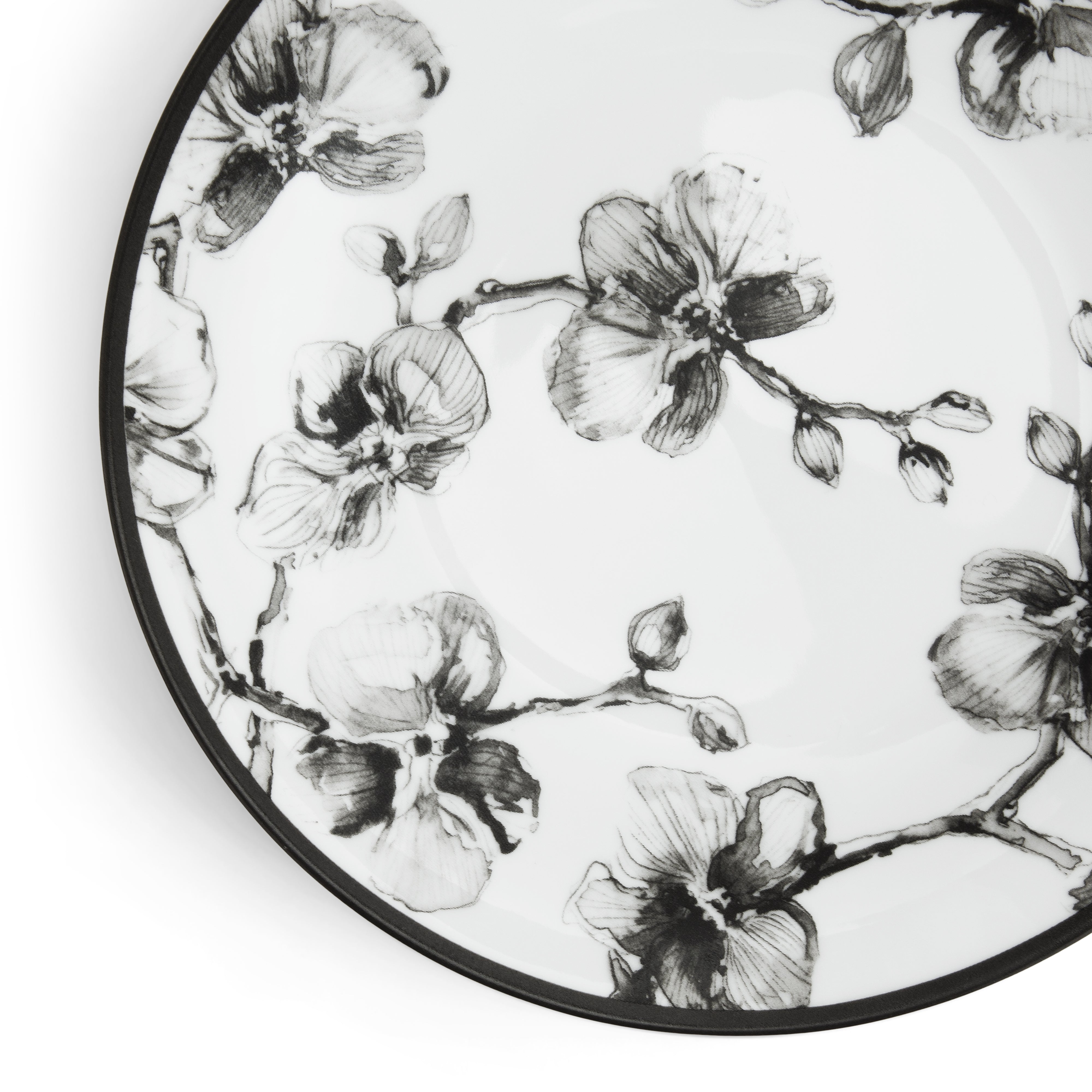 Premium Black Orchid Porcelain Dinnerware Set - Elegant 16-Piece Tableware for Fine Dining, Parties & Special Occasions