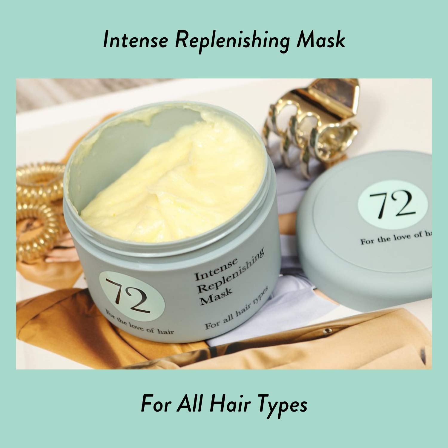 72 Hair Intense Replenishing Hair Mask Treatment - Deep Conditioning for Damaged, Dry & Frizzy Hair - Salon Quality Hair Care at Home - Perfect for Post-Color Treatment & Daily Nourishment