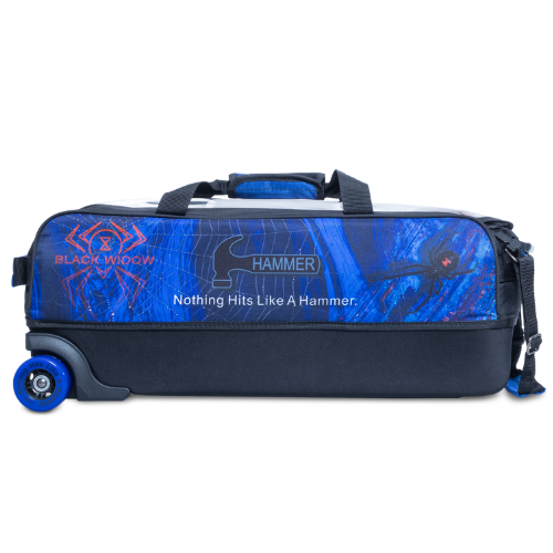 Hammer Black Widow Triple Tote Blue Dyesub Bowling Bag - Premium 3-Ball Bowling Tote with Durable Construction - Perfect for League Play & Tournament Bowling