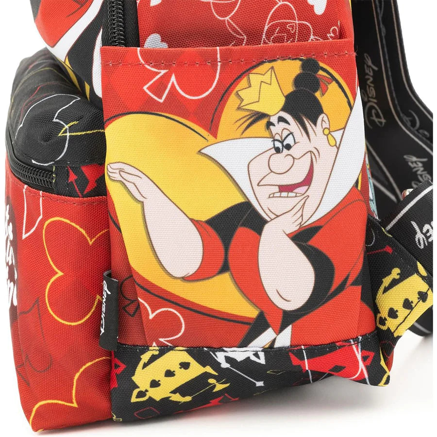 Disney Villains Queen of Hearts 13 Inch Nylon Mini Backpack for Women & Teens - Perfect for School, Travel, and Cosplay