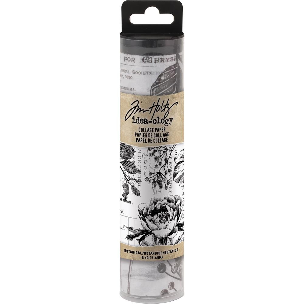 Tim Holtz Idea-Ology Collage Paper Rolls - Entomology, Botanical & Aviary Designs - 3-Pack for Scrapbooking, Junk Journaling & Mixed Media Art Projects