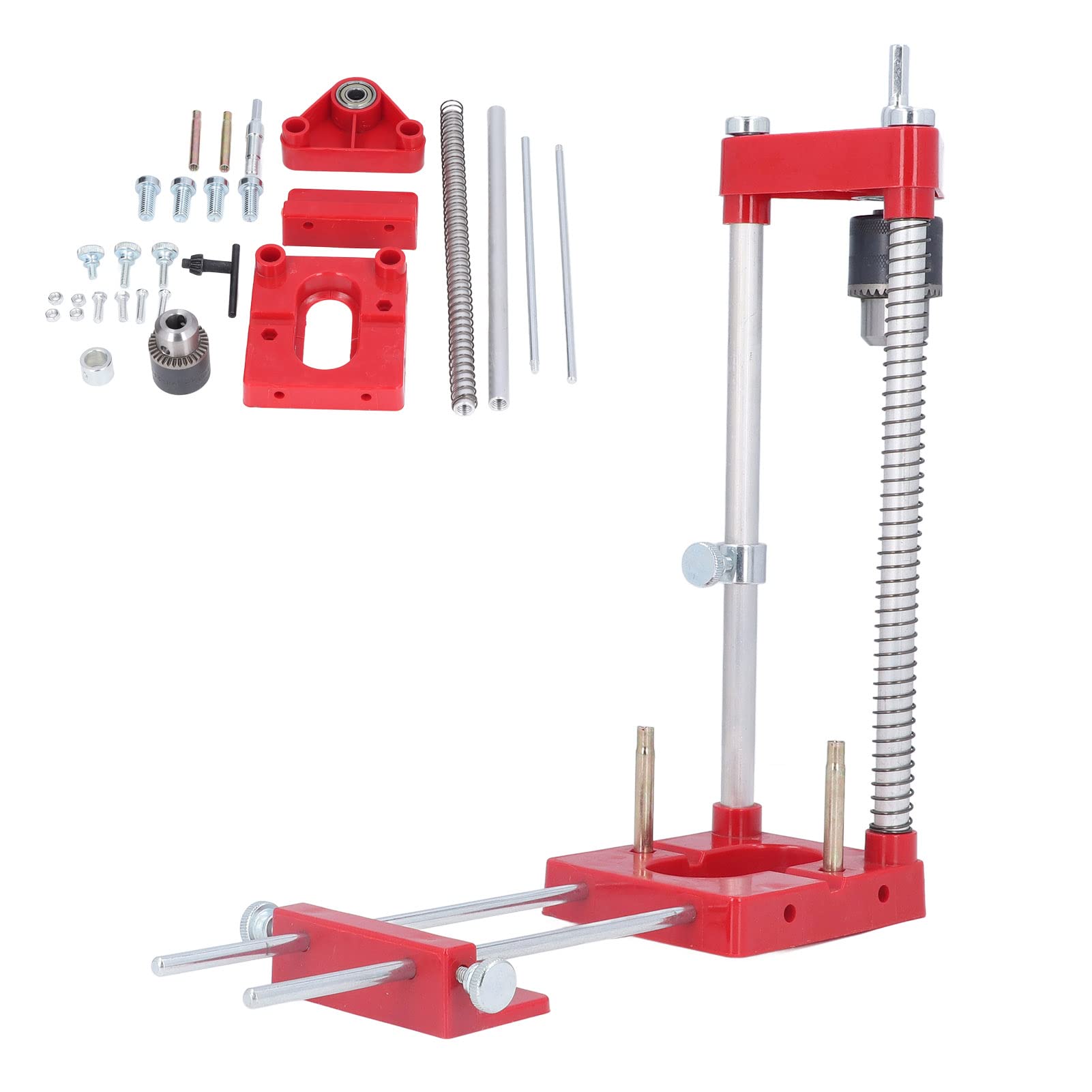 **Adjustable Woodworking Drill Locator & Punch Guide Kit - Precision Hole Drilling Template for DIY Projects, Mini Bench Drill Press Accessory - Perfect for Carpentry, Furniture Making, and Metalworking**