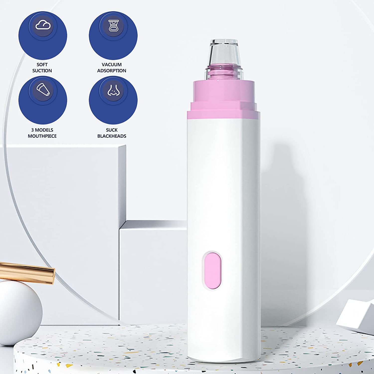 Professional Blackhead Remover Tool Kit - 3 in 1 Vacuum Suction Nozzles for Deep Pore Cleansing, Oil & Blackhead Removal - Perfect for Facial Spa & At-Home Skincare Routine