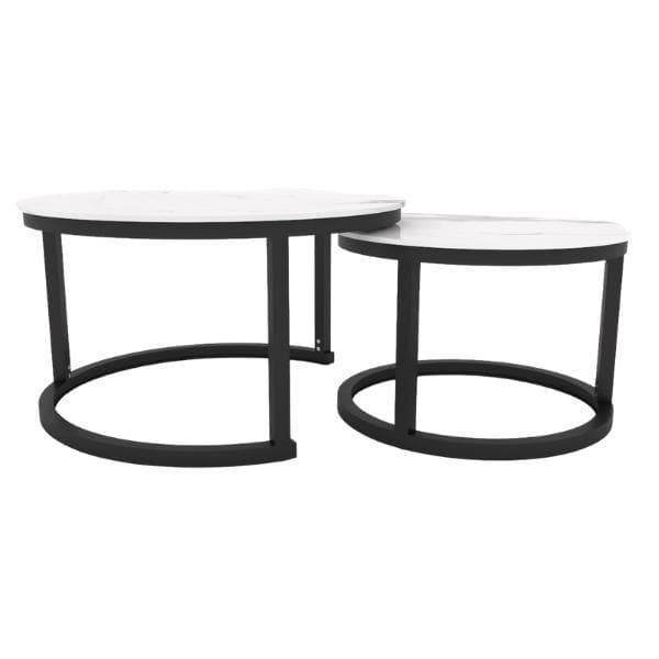 Emmie II Sintered Stone Coffee Table - Modern & Durable Living Room Furniture for Home Decor | Perfect for Small Spaces, Apartments & Lounge Areas