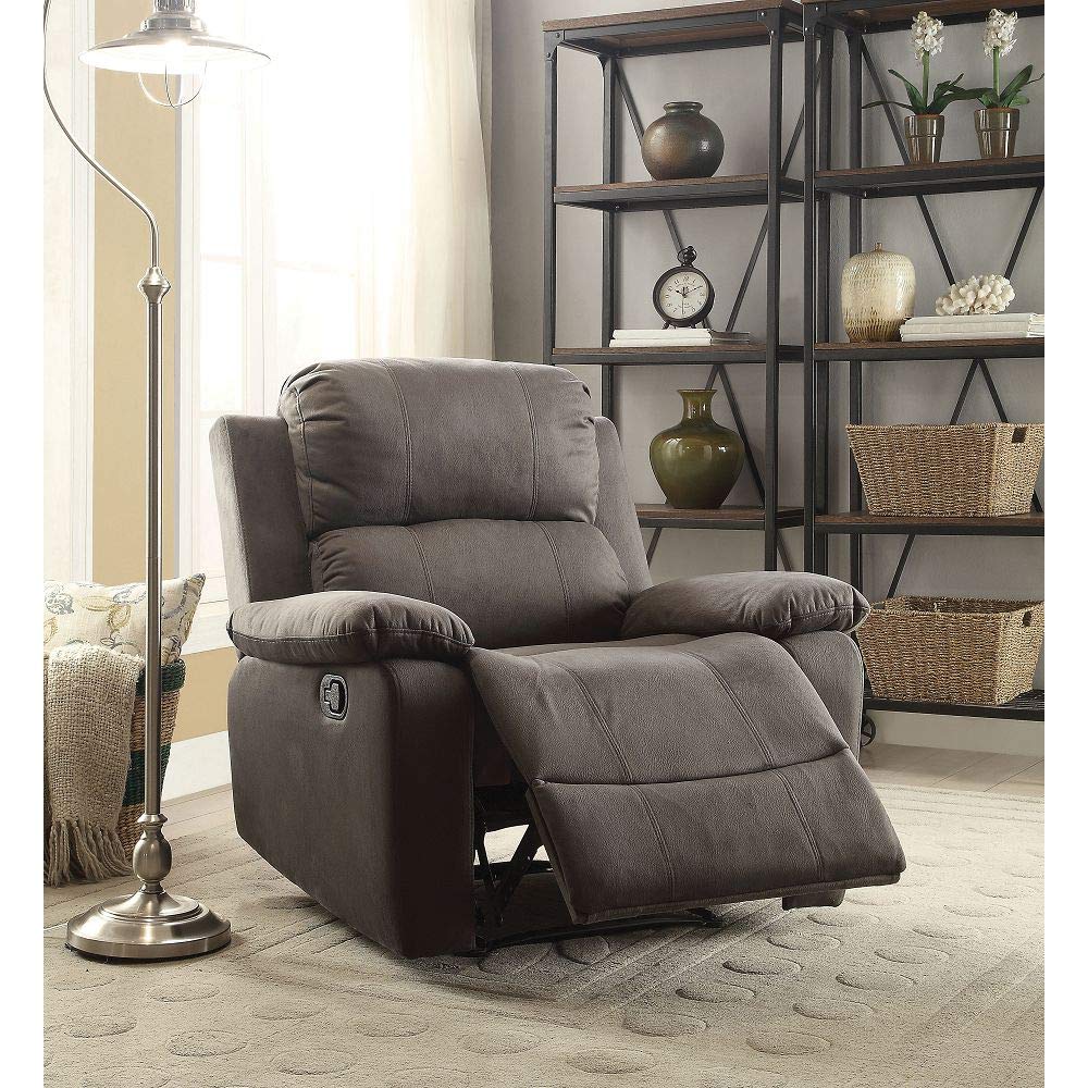 Motion Recliner Sofa Chair - Charcoal Microfiber Lounge Armchair for Living Room & Bedroom | Comfortable Relaxation for TV Watching & Napping