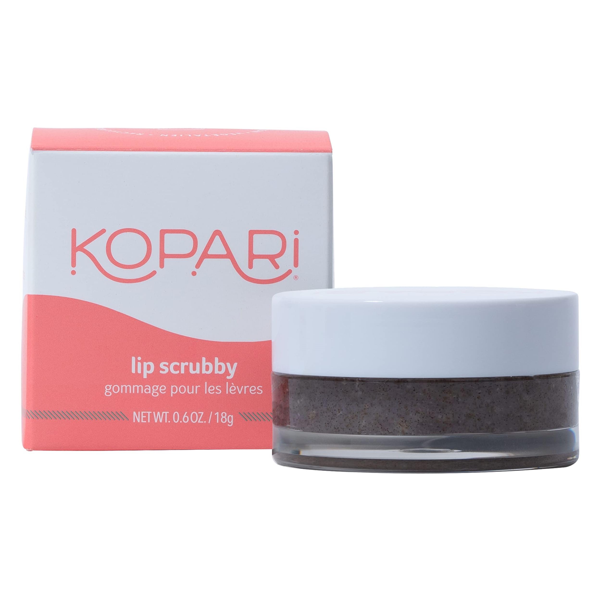 Kopari Coconut Lip Scrub - Organic Exfoliating Lip Scrub with Volcanic Sand, Brown Sugar & Coconut Shells | Hydrates & Removes Dry Skin for Soft Lips | Vegan, Vanilla Scented | Perfect for Daily Lip Care & Pre-Lipstick Prep