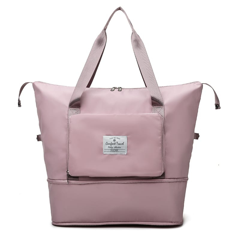 CT2404 Foldable Duffle Travel Bag - Lightweight Pink Carry-On for Gym, Weekend Trips & Air Travel | Comfortable & Spacious