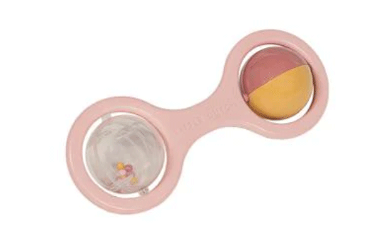 Little Dutch Rose Ball Rattle - Soft Baby Teether Toy with Gentle Sound for Newborns & Infants - Perfect for Sensory Play, Early Development & Nursery Decor
