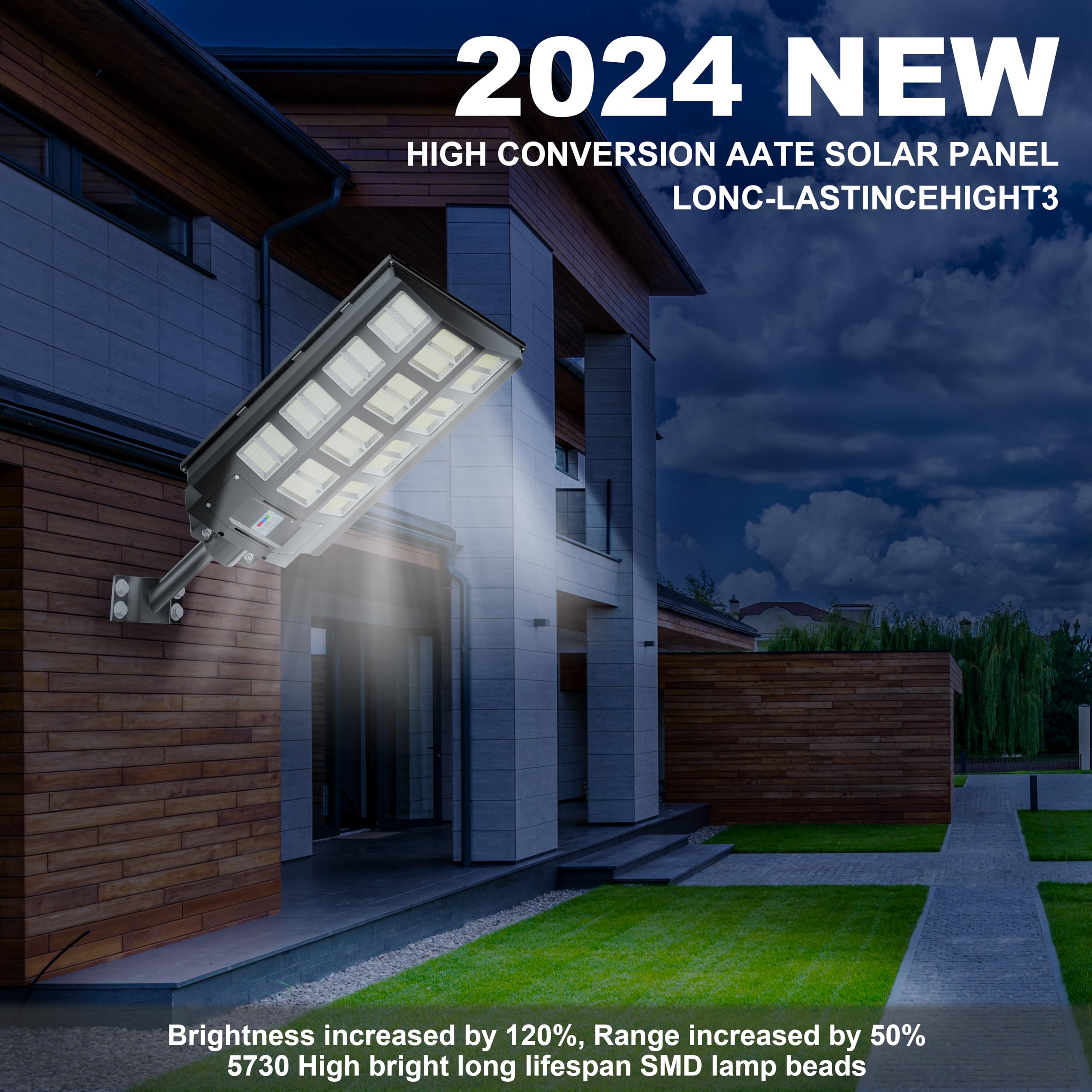 4-Pack 3200W Solar Street Lights Outdoor Waterproof - 240000LM 7000K LED Solar Powered Street Lights with Motion Sensor & Dusk to Dawn - Wide Angle Lighting for Driveway, Garden, Pathway, and Backyard Security