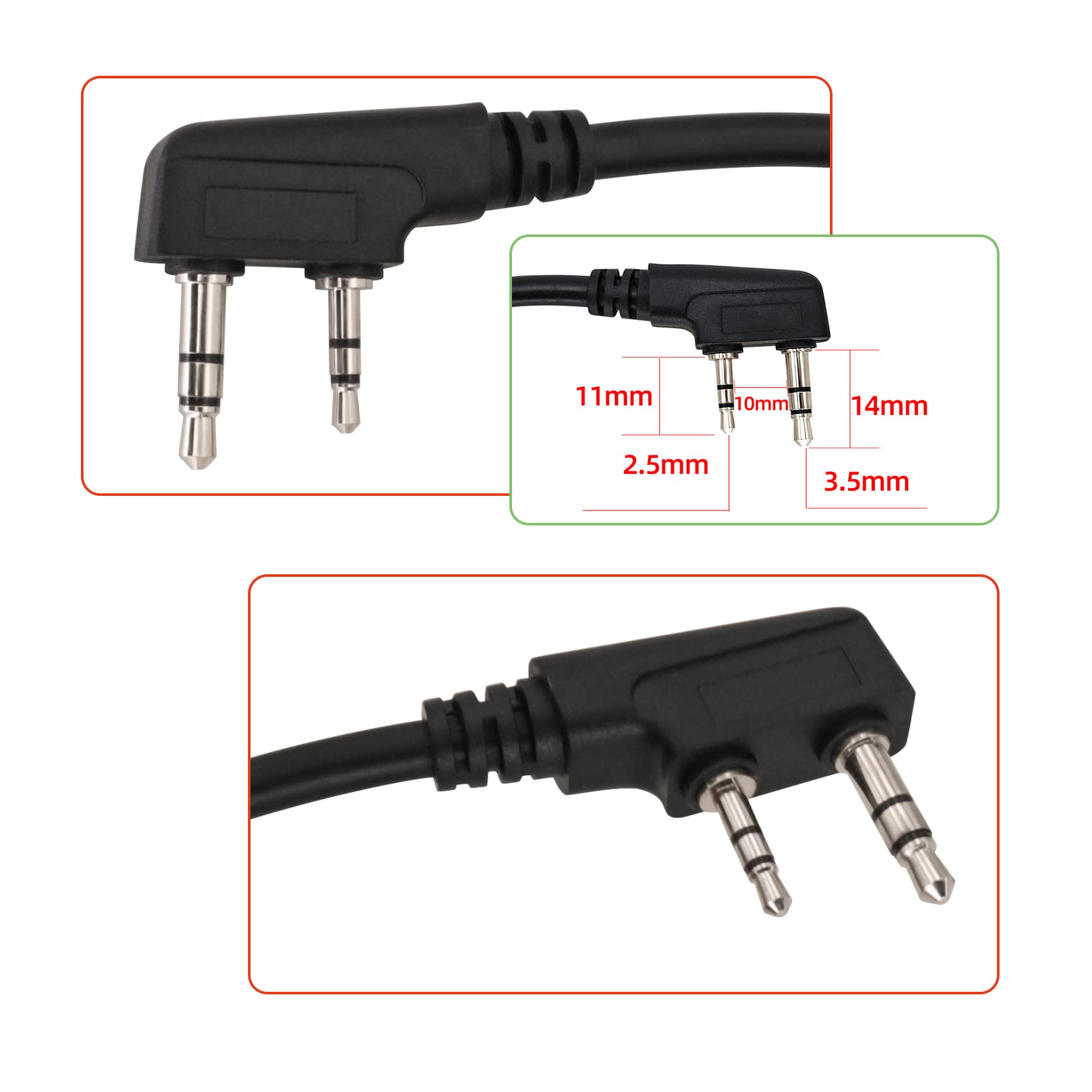 HEARFALCOM Tactical Headset Adapter U94 V2 PTT Push to Talk Communication Device with Standard 7.00mm Jack - Compatible with Kenwood Radios & Civilian Tactical Headsets (Black) - Ideal for Military Training, Airsoft Games & Outdoor Adventures