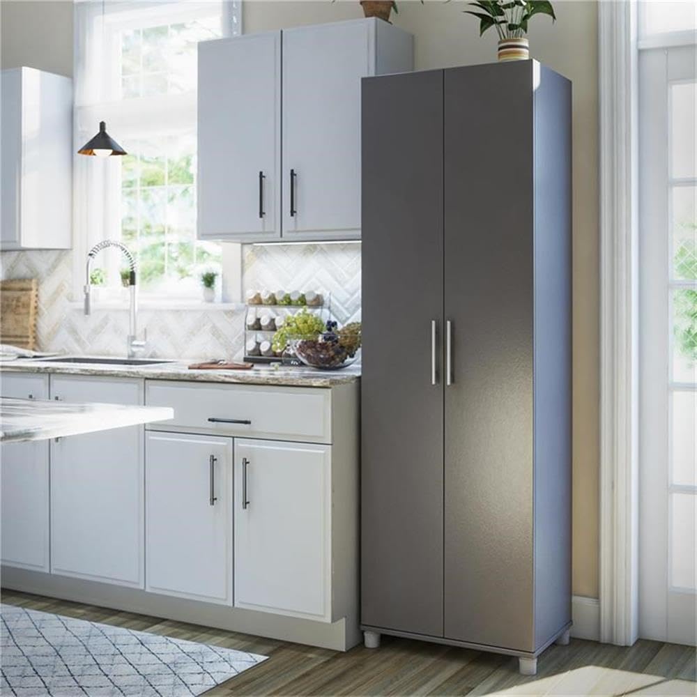 Systembuild Evolution Camberly 24-Inch Utility Storage Cabinet in Graphite Gray - Perfect for Garage, Basement, or Workshop Organization