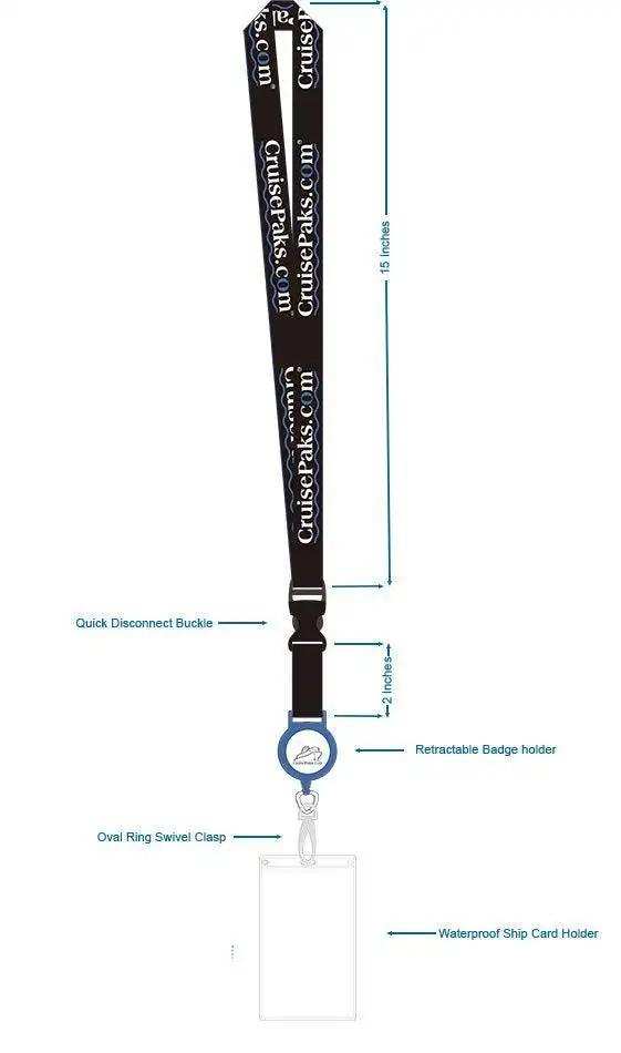 Retractable ID Holder Lanyard for Cruises - Waterproof Badge Reel with Adjustable Strap for Travel, Work & Events