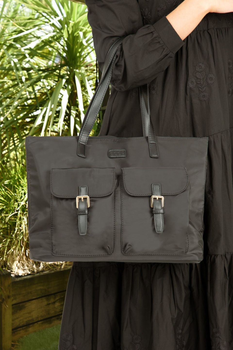 This Tote's For You - Black Nylon Tote Bag for Women | Lightweight & Durable Shopping Bag | Perfect for Work, Gym & Beach Day