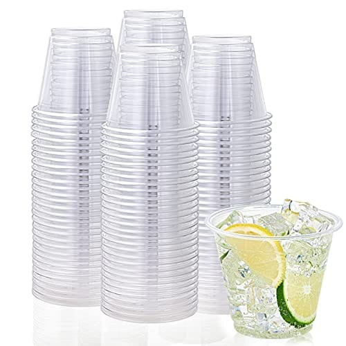 200 Pack 9 oz Clear Plastic Cups - Disposable PET Drinking Cups for Parties, Weddings, Christmas | Crystal Clear Cups for Beverages, Cocktails, and Celebrations | Perfect for Home, Office, and Outdoor Events