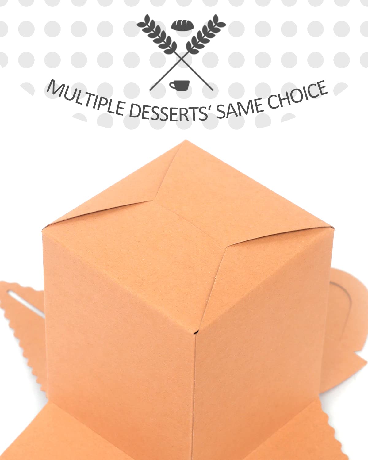 Disposable Kraft Cupcake Boxes 100pcs - 3.7
