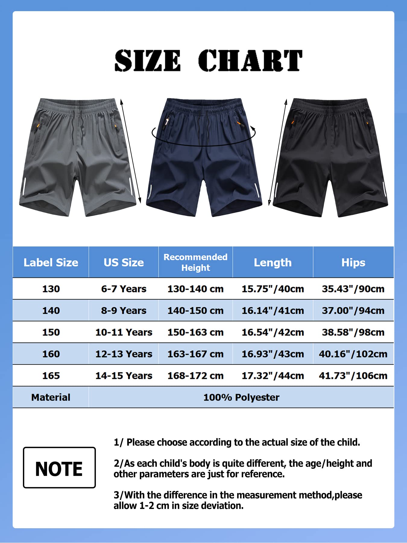 Boys' Loose Fit Athletic Shorts with Zipper Pockets - Quick Dry Running Shorts for Sports & Outdoor Activities - Perfect for Basketball, Soccer, Gym Workouts and Summer Camp