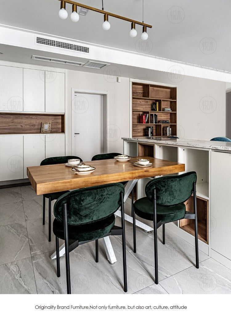 Solid Wood Dining Table - Japanese Scandinavian Style Modern Minimalist Design for Home, Kitchen, and Dining Room Decor