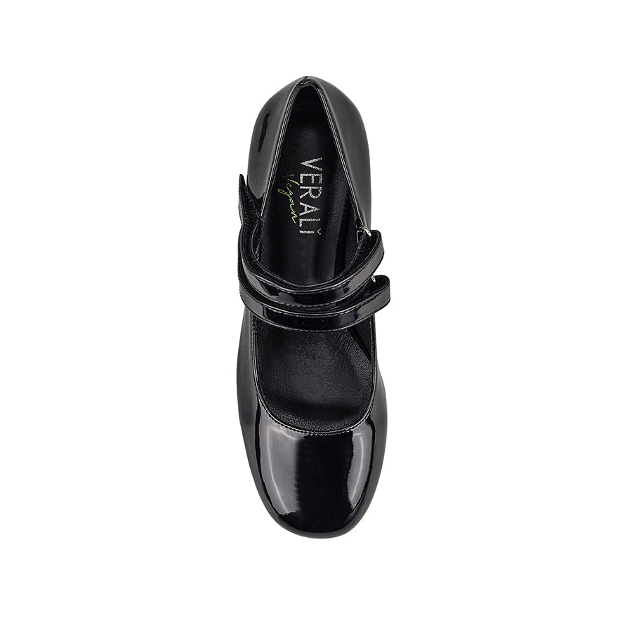 Hella Mary Jane Platform Shoes - Black Patent Leather Women's Chunky Heels for Casual & Retro Fashion Outfits