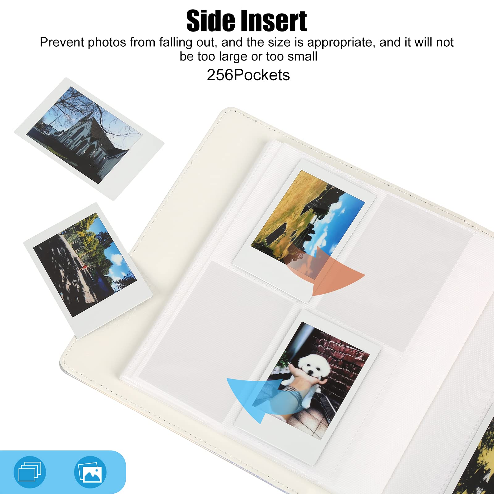 2-Pack 256 Pockets Photo Album - Compatible with Fujifilm Instax Mini LiPlay, 11, 90, 70, 50S, 26, 25, 9, 8+, 8, 7S & Mini Link SP-1 Printer - Also Fits Polaroid Snap, SnapTouch, PIC-300, Z2300, Mint Zip Instant Cameras & Printers - Perfect for Travel, Parties, and Memory Keeping