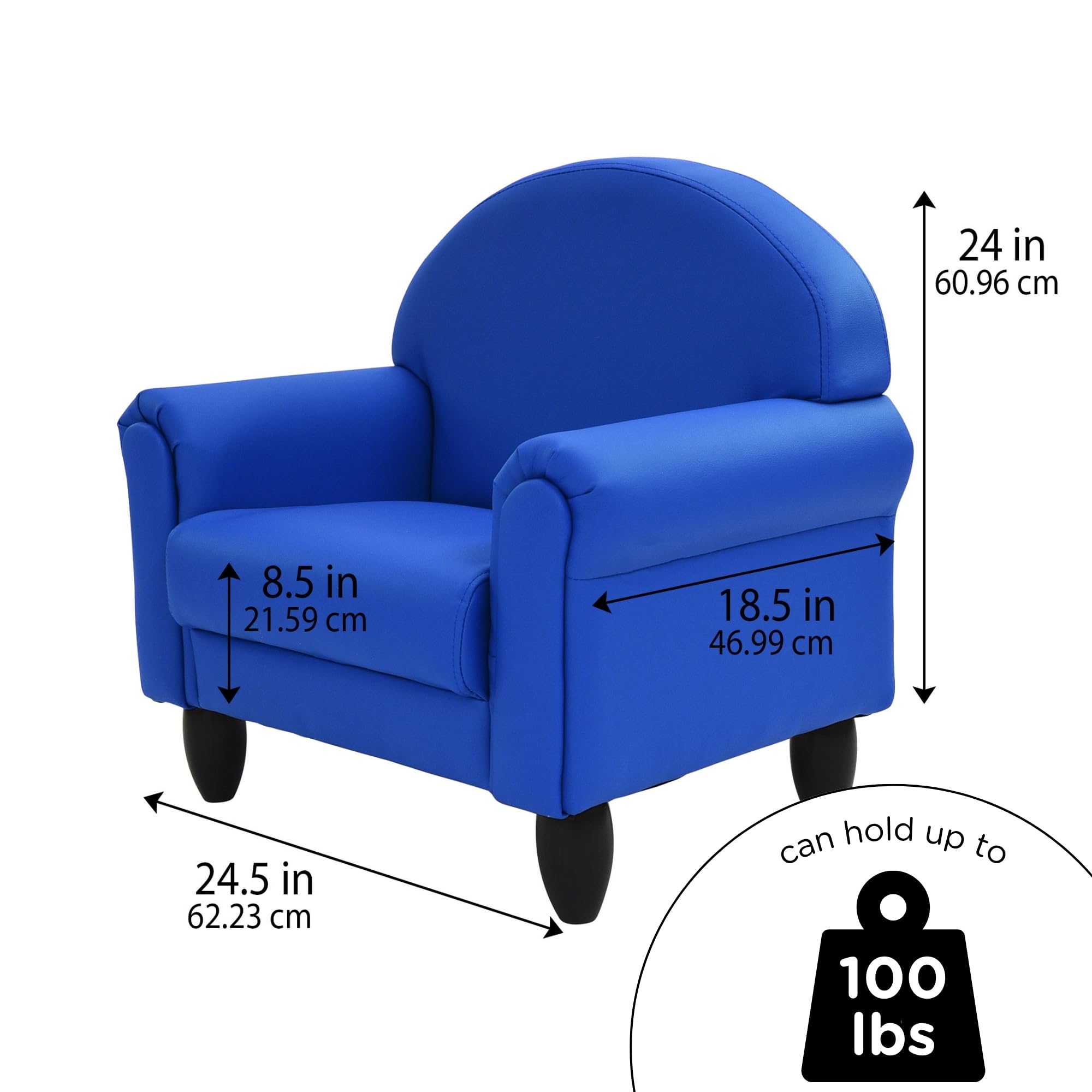 Children's Flexible Seating Toddler Chair - Adjustable Kids Reading Couch for Daycare, Preschool & Playroom - Blue Playroom Furniture for Storytime, Circle Time & Quiet Play