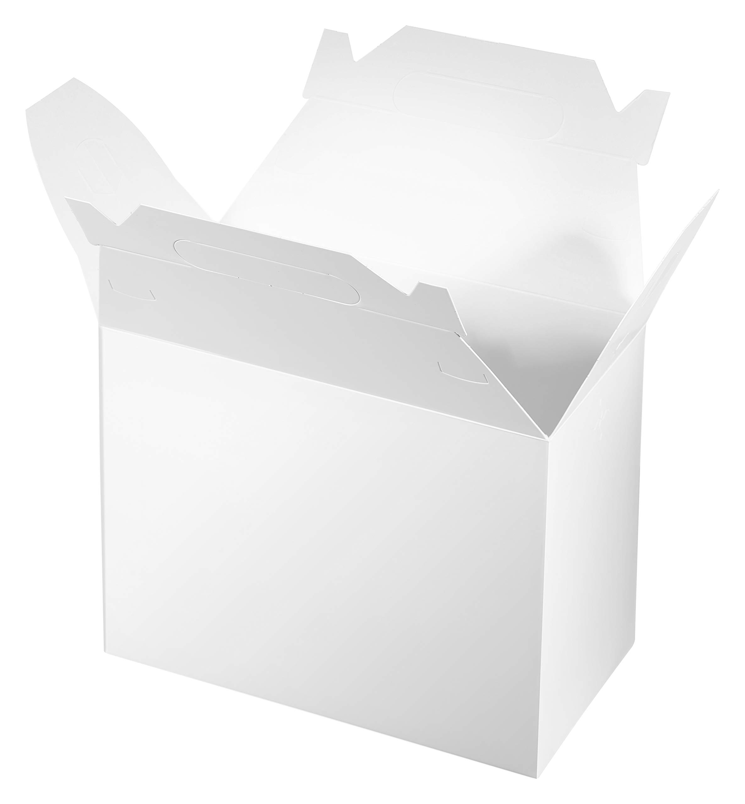 Premium White Gift Boxes 9x5x6.75 Inches - Eco-Friendly Paper Gable Boxes with Handle for Birthdays, Weddings & Baby Showers - Bulk 75 Pack - Perfect for Party Favors, Restaurant Takeout & Carry Out Boxes