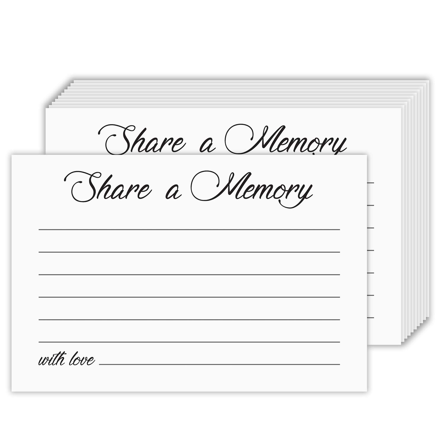 Sympathy Memorial Cards - 50 Pack of 4x6 Inch Funeral Remembrance Cards for Funerals, Memorials, Birthdays, Anniversaries & Graduations | Share Memories | Perfect for Condolence, Celebration & Tribute Events