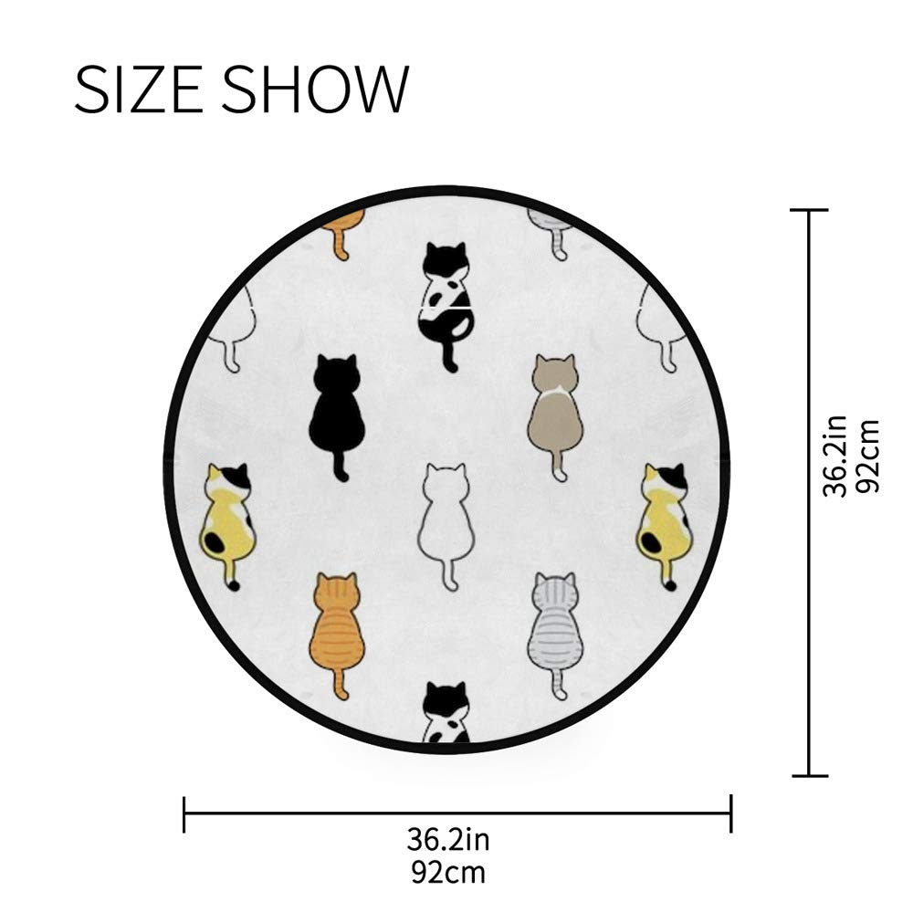 Premium Non-Slip Round Area Rug - Ultra Soft & Absorbent Luxury Home Decor for Living Room, Bedroom, Dining Room - Pet Friendly Cozy Floor Mat for Cats & Dogs - Perfect for High Traffic Areas & Family Gatherings