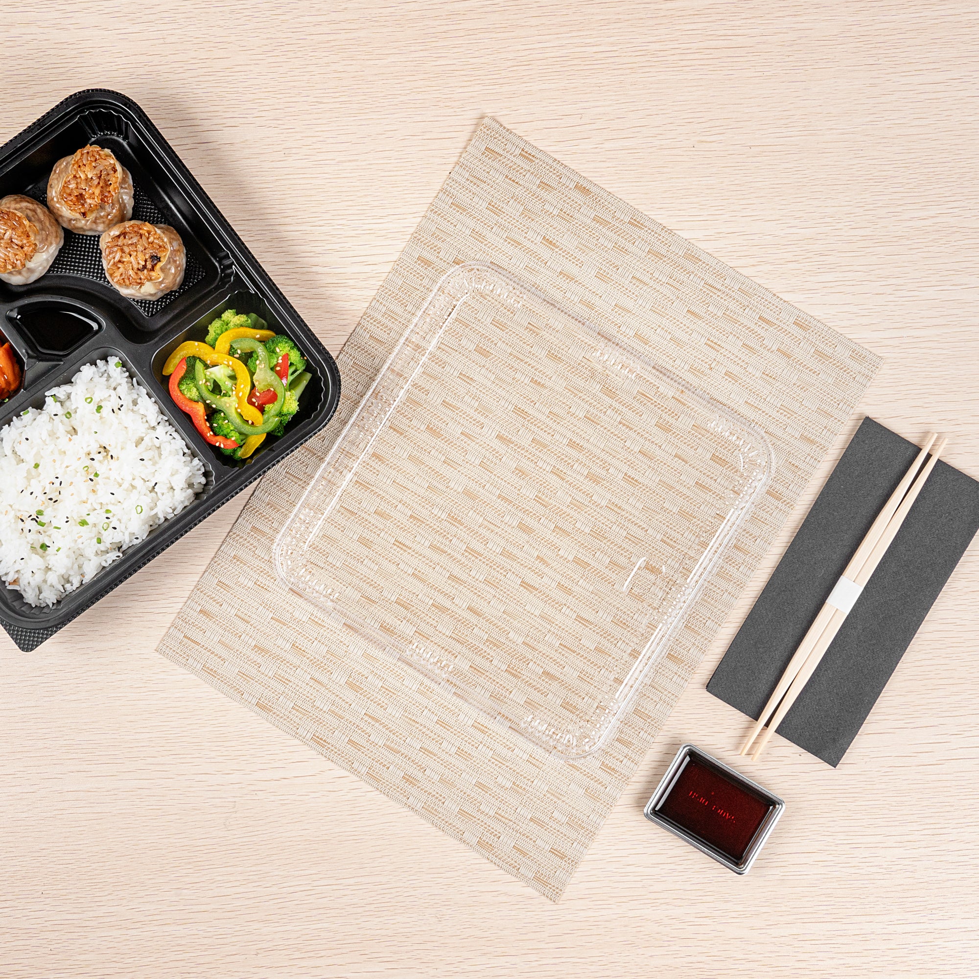 Bento Tek Square Clear Plastic Lids - 100 Pack for 40 oz Bento Boxes | Airtight Food Storage | Perfect for Meal Prep, Lunches & Leftovers