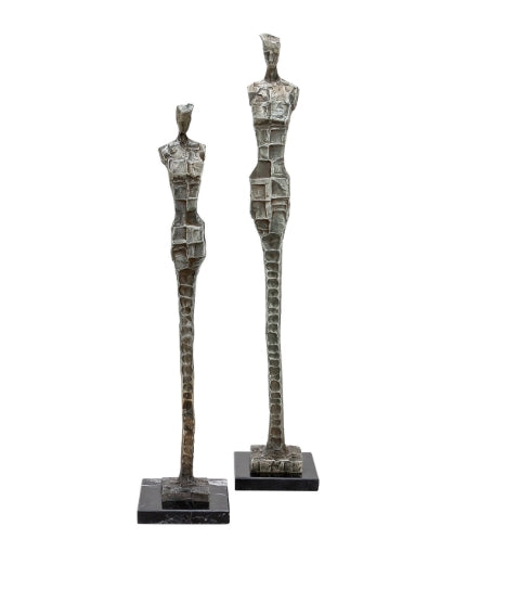 Sidonia Sculptures - Set of 2 Modern Abstract Figurines for Home Decor, Office & Gift Giving | Handcrafted Resin Art Statues for Living Room, Bookshelf & Wedding Centerpieces