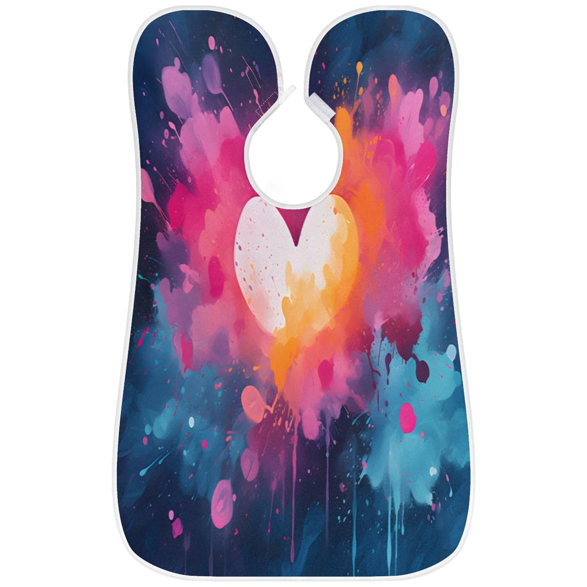 Colorful Waterproof Beard Bib for Men - Shaving Apron with Heart Design, Hair Dye & Makeup Cape for Women - Artist Accessories, Sink Hair Catcher - Perfect Gift for Barbers & Beard Grooming (Home Salon, Barber Shop, DIY Hair Cutting)