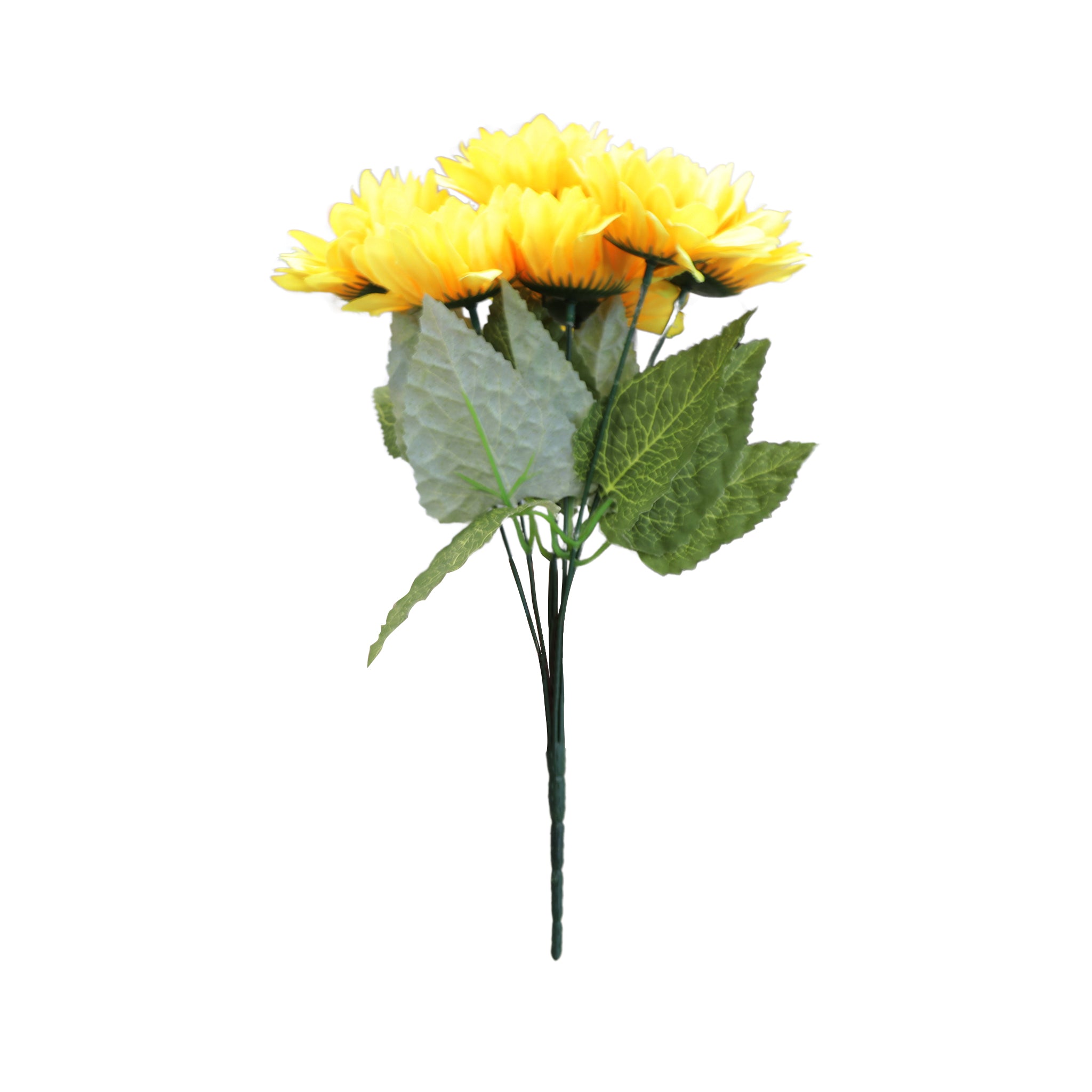 4 Bundles Artificial Sunflower Stems (28 Heads) - Vibrant Yellow Fake Flowers for Home Decor, Wedding Centerpieces, Office & Party Decorations