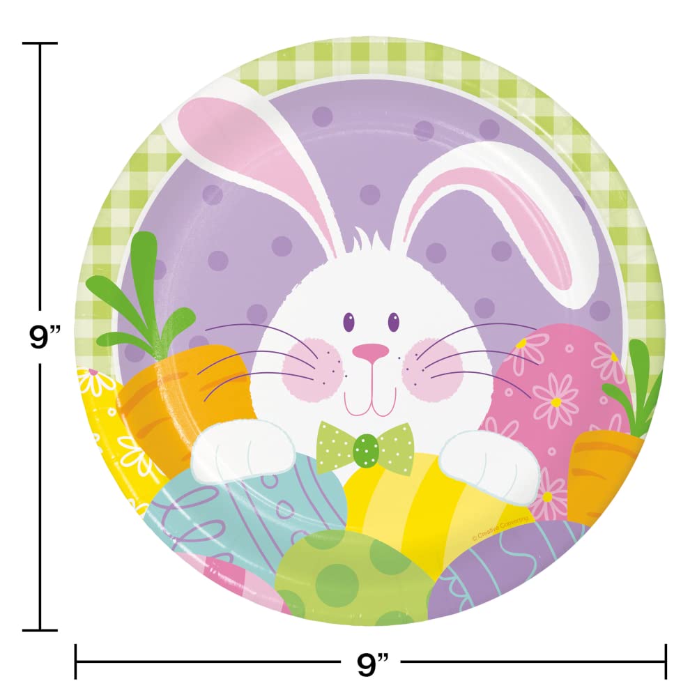 Easter Bunny Plates and Napkins Set - 16-Piece Disposable Tableware for Kids Party | Bright Bunny Themed Dinnerware | Easter Decorations for Holiday Celebrations, Family Gatherings & Spring Festivities