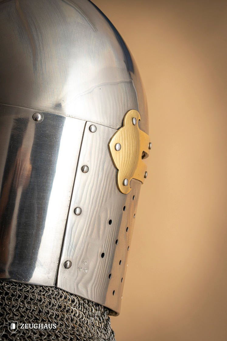 Great Helmet Sugar Loaf 2mm Polished - Premium Medieval Helmet for LARP, Cosplay & Historical Reenactment