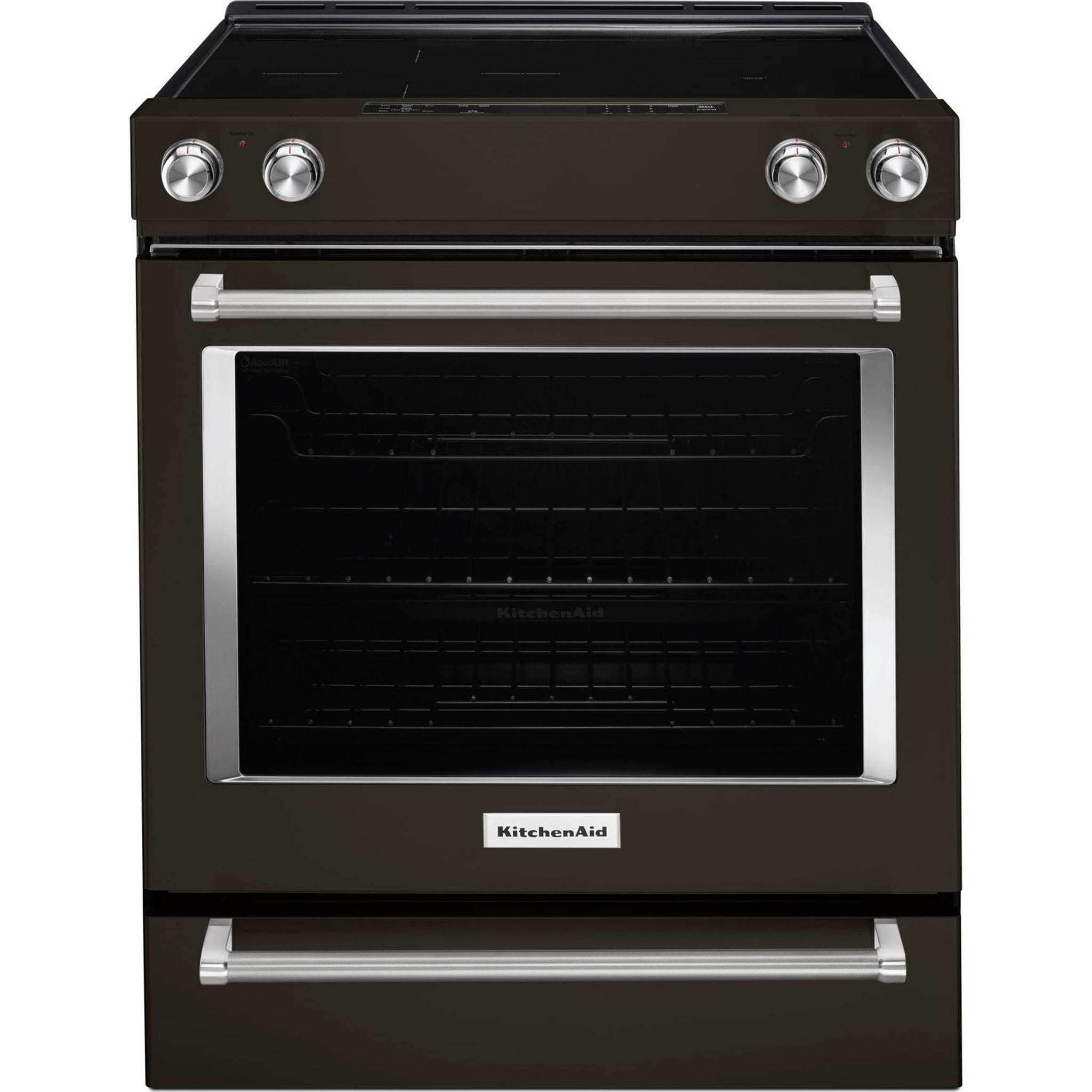 KitchenAid YKSEG700EBS True Convection Range - 30 Inch Black Stainless Steel Electric Oven with 5 Burners & Self-Cleaning | Perfect for Baking, Roasting & Family Cooking