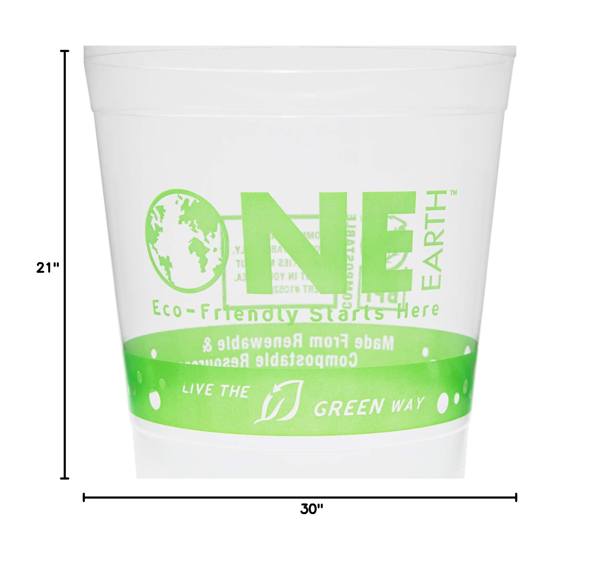Karat Earth KE-KC16G 16 oz 100% Compostable PLA Cups (1000 Count) - Eco-Friendly Disposable Cups for Parties, Coffee Shops & Restaurants