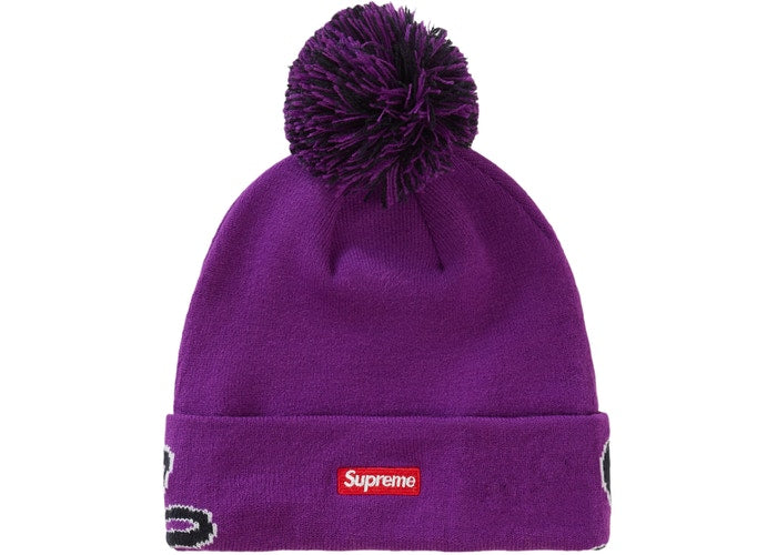 Supreme New Era Script Cuff Beanie - Purple Winter Hat for Men & Women - Perfect for Cold Weather, Skiing, and Streetwear Fashion
