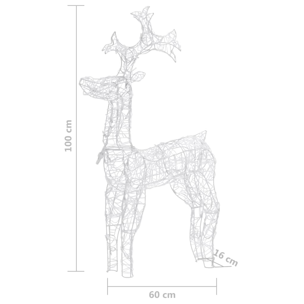 90 LED Acrylic Reindeer Christmas Decoration - 23.6