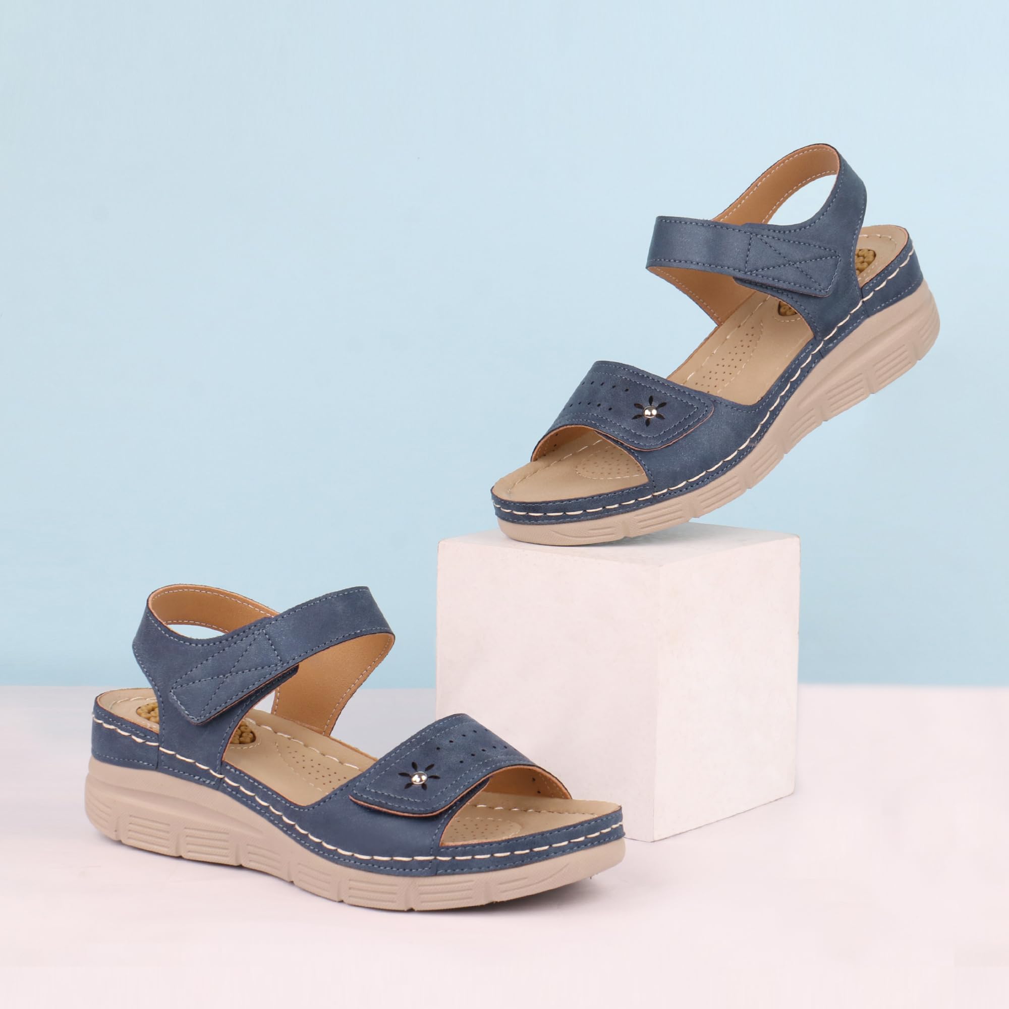 JABASIC Women's Comfortable Orthotic Walking Sandals with Arch Support - Perfect for Travel, Hiking & Everyday Wear