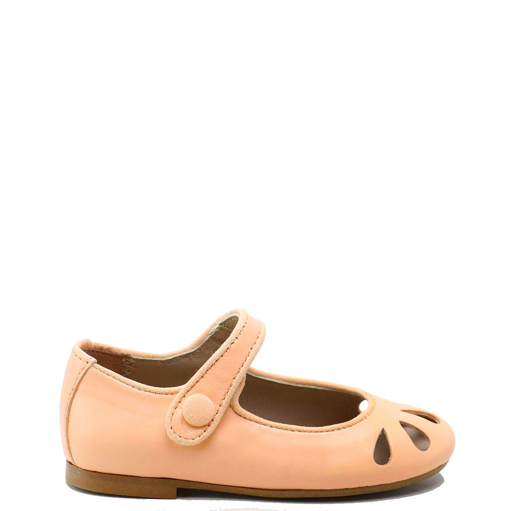 Peach Teardrop Mary Jane Shoes for Women - Comfortable & Stylish Flats for Casual Wear, Office, and Everyday Outfits