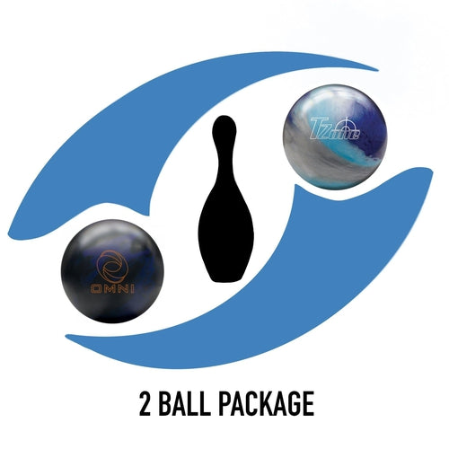 Ebonite Omni Solid & Brunswick TZone Arctic Blast 2-Piece Bowling Ball Set for Professional & Recreational Bowlers - Perfect for League Play and Practice Sessions