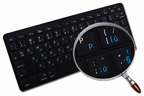 MAC Czech - English Keyboard Decals Non-Transparent Black/White Background for Desktop Laptop Notebook - Perfect for Typing, Coding & Multilingual Computing