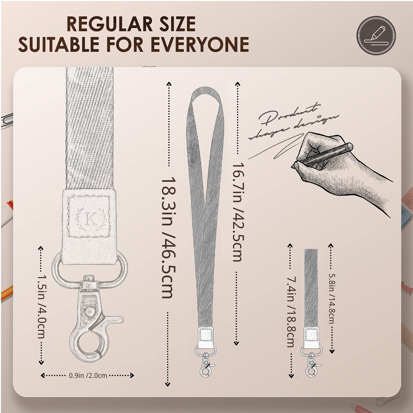 Soft Polyester Key Lanyard for Women & Men - ID Badge Holder for Work, School, Travel