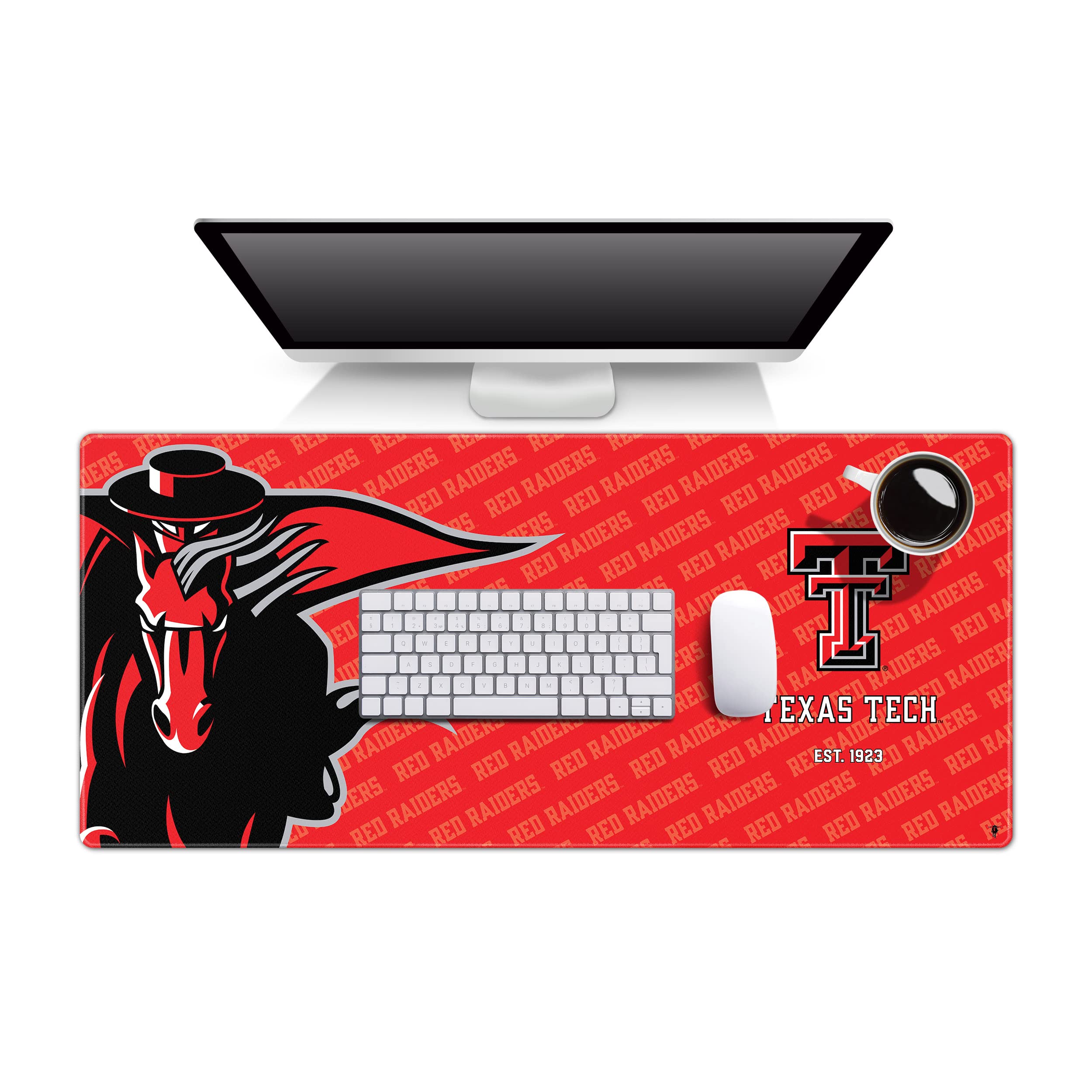 YouTheFan NCAA Texas Tech Red Raiders Logo Series Desk Pad - Non-Slip Mouse Pad for Gaming & Office Work - Perfect for College Dorm, Home Office & School Desk Accessories