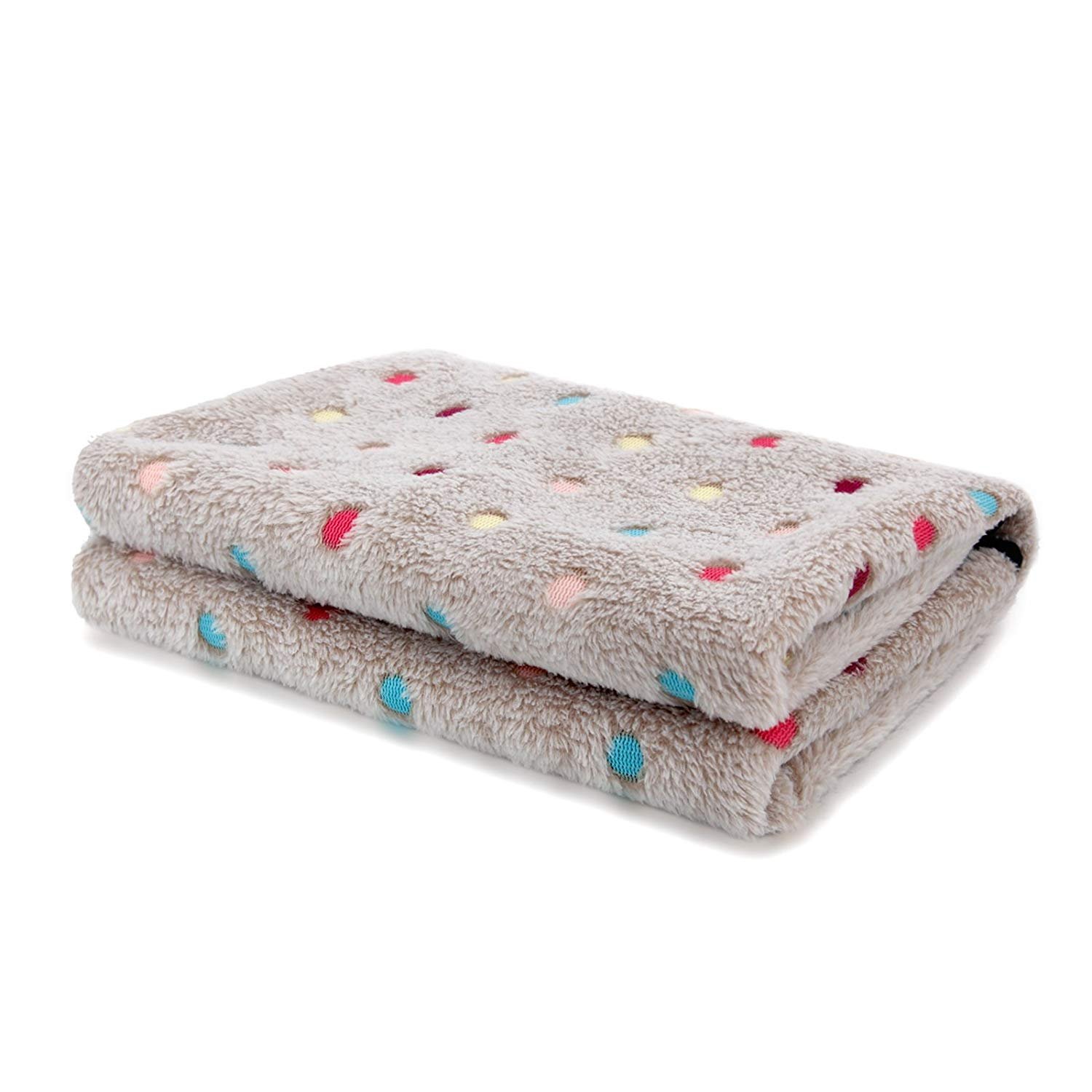 PAWZ Road Dog Blanket - Soft Fleece Pet Blanket for Dogs & Cats, Washable Small Beige Blanket for Couch, Bed & Travel - Cozy Home & Car Use