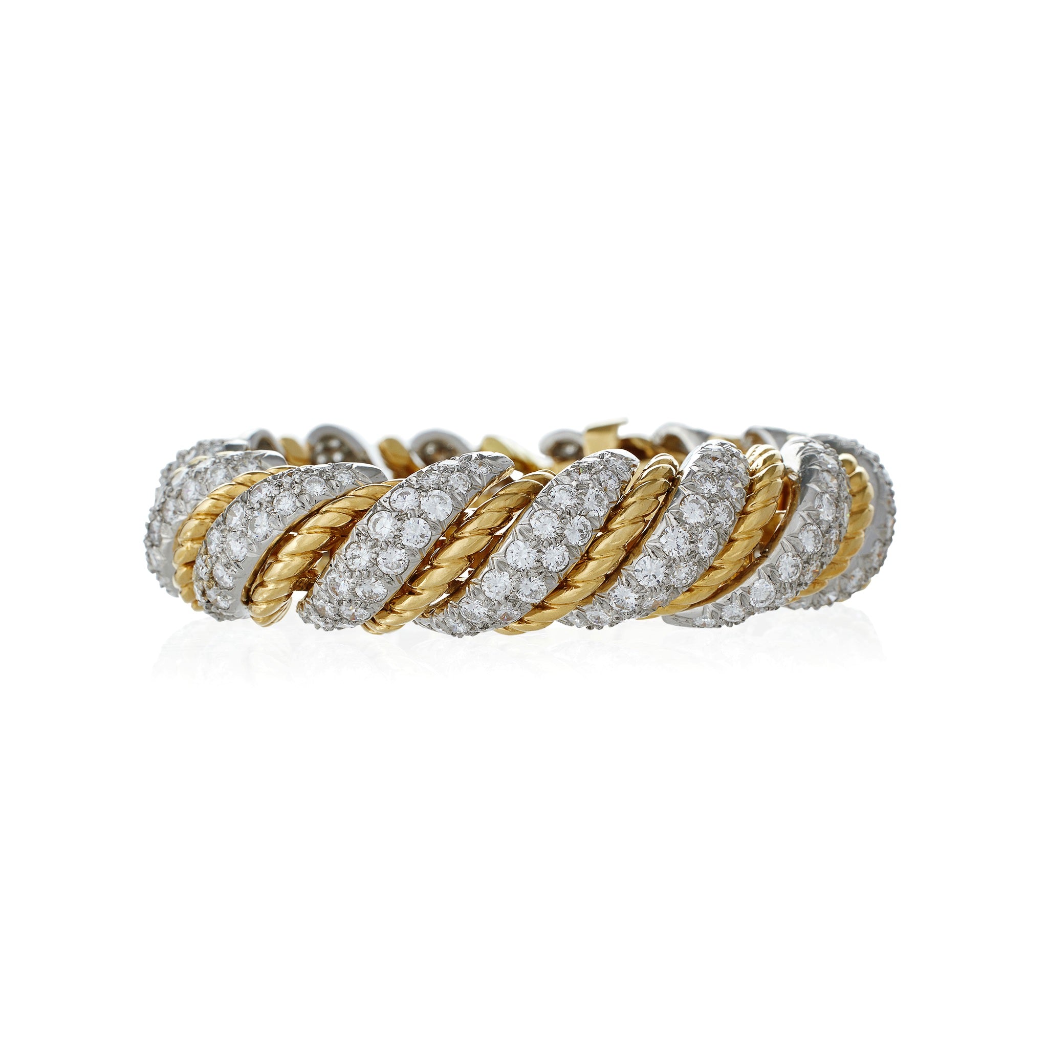Van Cleef & Arpels Paris Ropetwist Diamond Bracelet - Luxury 18K Gold Vermeil Bracelet with Genuine Diamonds | Elegant Jewelry Gift for Women | Perfect for Weddings, Anniversaries & Special Occasions