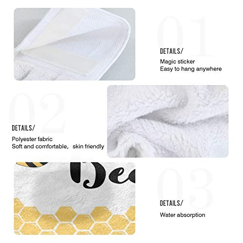 Sweet As Can Bee Funny Love Quotes Kitchen Towels - 2 Pack Absorbent Hanging Hand Towels with Loops for Bathroom, Restroom & Home Decor | Perfect for Kitchens, Gifts & Farmhouse Decor