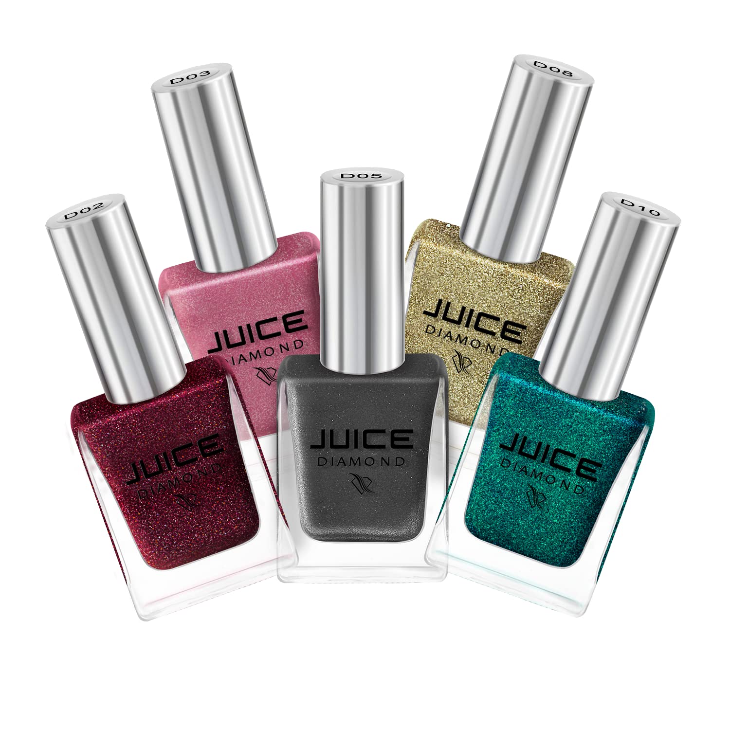 JUICE 5-in-1 Quick-Dry Long Lasting Nail Polish Combo Set - Chip Resistant, High Gloss Gel Finish with 23 F&D Approved Colors & 1 Nail Polish Remover | Perfect for Salon Quality Manicures at Home, Parties & Professional Nail Art