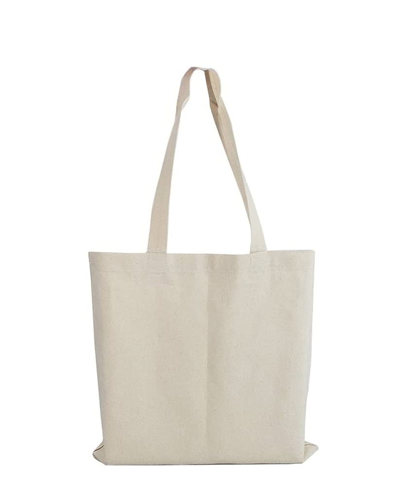 12 Pack TBF Cotton Canvas Tote Bags with Long Handles - Reusable Eco-Friendly Grocery Shopping Bags for Women & Men - Perfect for Groceries, Beach, Work & Travel